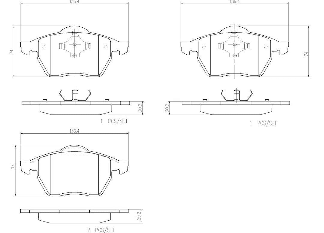 Brembo Premium Low-Met OE Equivalent Pad Brake Pad P85036N - Disc Set