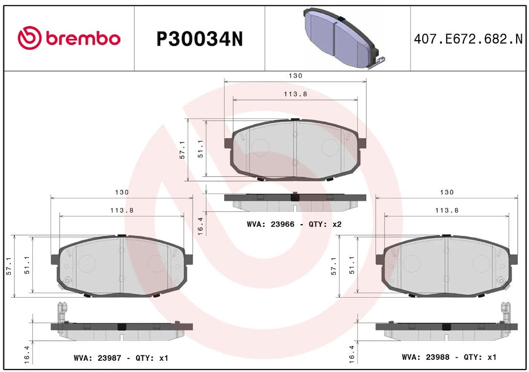 Brembo P30034N Brake Pad