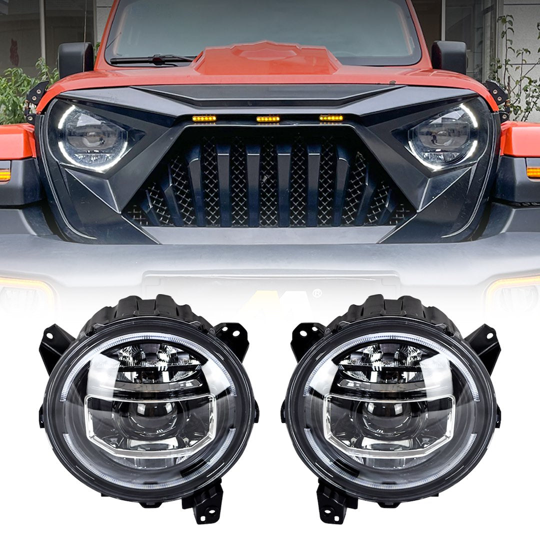 American MOD Aggressive American Modified Styling Headlight Assembly Amjpcc00101 - Inch Led Halo Headlights Sta