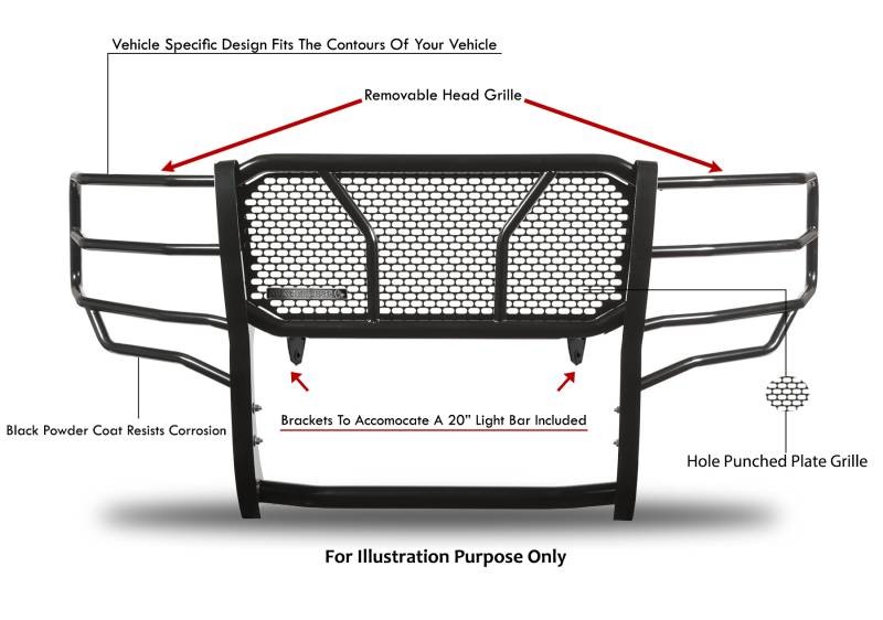 Black Horse No Drill Mounting Grille Guard RU-FOF211-B - 2011-2016 Ford F-250 Guard-R