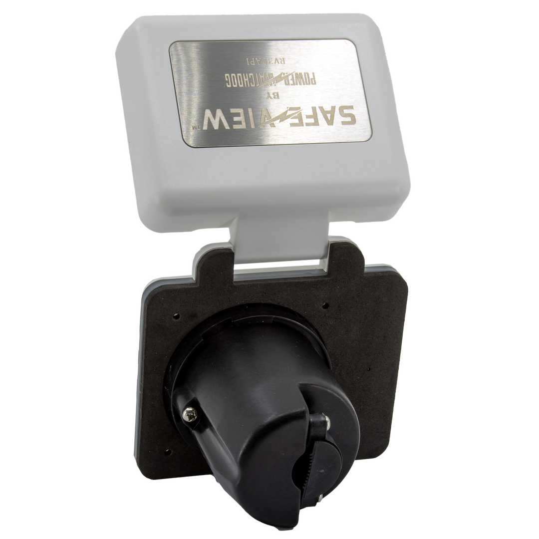 Hughes Auto Features Water Resistant Cover Power Inlet Port SV30API-W - White 30A Smart RV