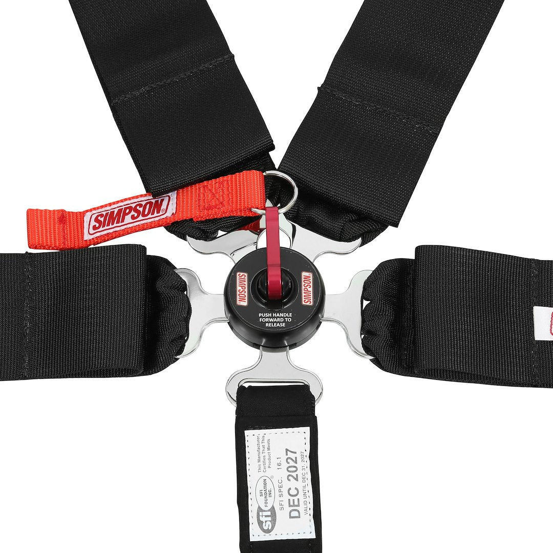 Simpson Race Bolt-In Individual Shoulder Harness Seat Belt 29116BK - Black Dragrcng 5WAY Nomex
