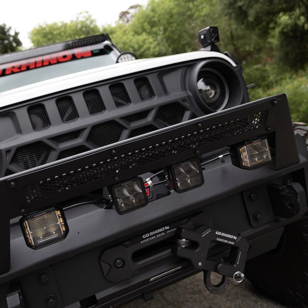 GO Rhino Stem Mount Installation Driving/ Fog Light 750700322FCS - Black Out Combo Series Lights Pai