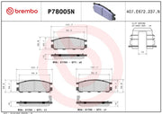 Brembo Premium Low-Met OE Equivalent Pad Brake Pad P78005N - Disc Set
