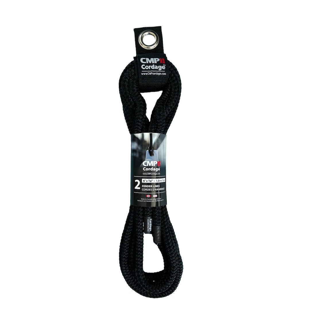 CMP Group No Supplier Warranty Boat Fender Line CFL3806BK - Double Braided Inch Diameter