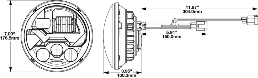 JW Speaker Easy Plug And Play Installation Headlight Assembly 0555593 - Gray 8700 Evolution J3 Dot Kit