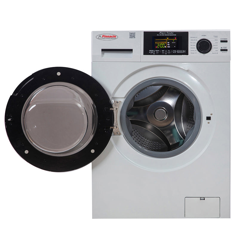 Pinnacle Delay Start And Oversuds Control Clothes Washer/ Dryer Combo Unit 22-4600 L W - White Super 15LBS