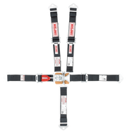 Simpson Race 29025BK Pull down lap belt style - Black Qrtr Midget 5PT Set