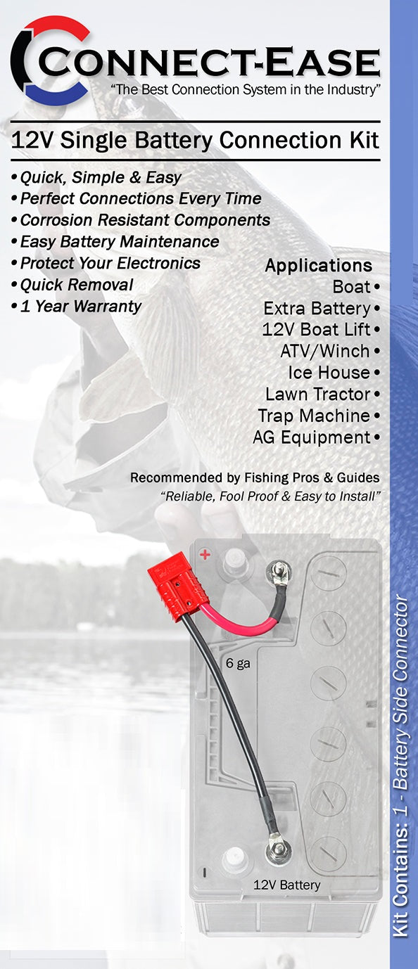 Connect Ease Fresh And Salt Water Approved Battery Connection Harness RCE12VB1S - 12 Volt Connector