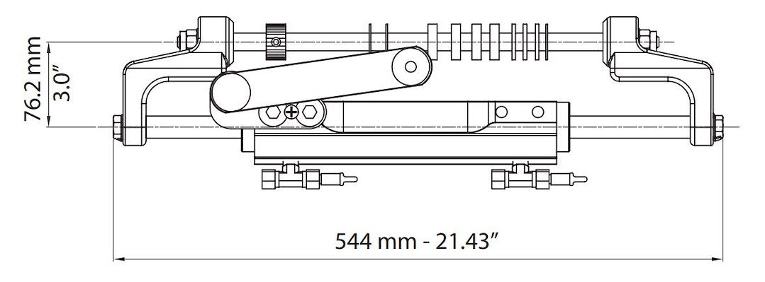Uflex USA No Supplier Warranty Boat Steering System Cylinder UC128TS-1 - UC128TS Version Hyd Cyl