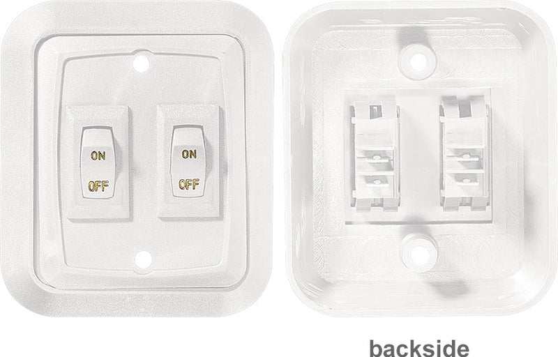 RV Designer S657 - White Wallplateswitch Double