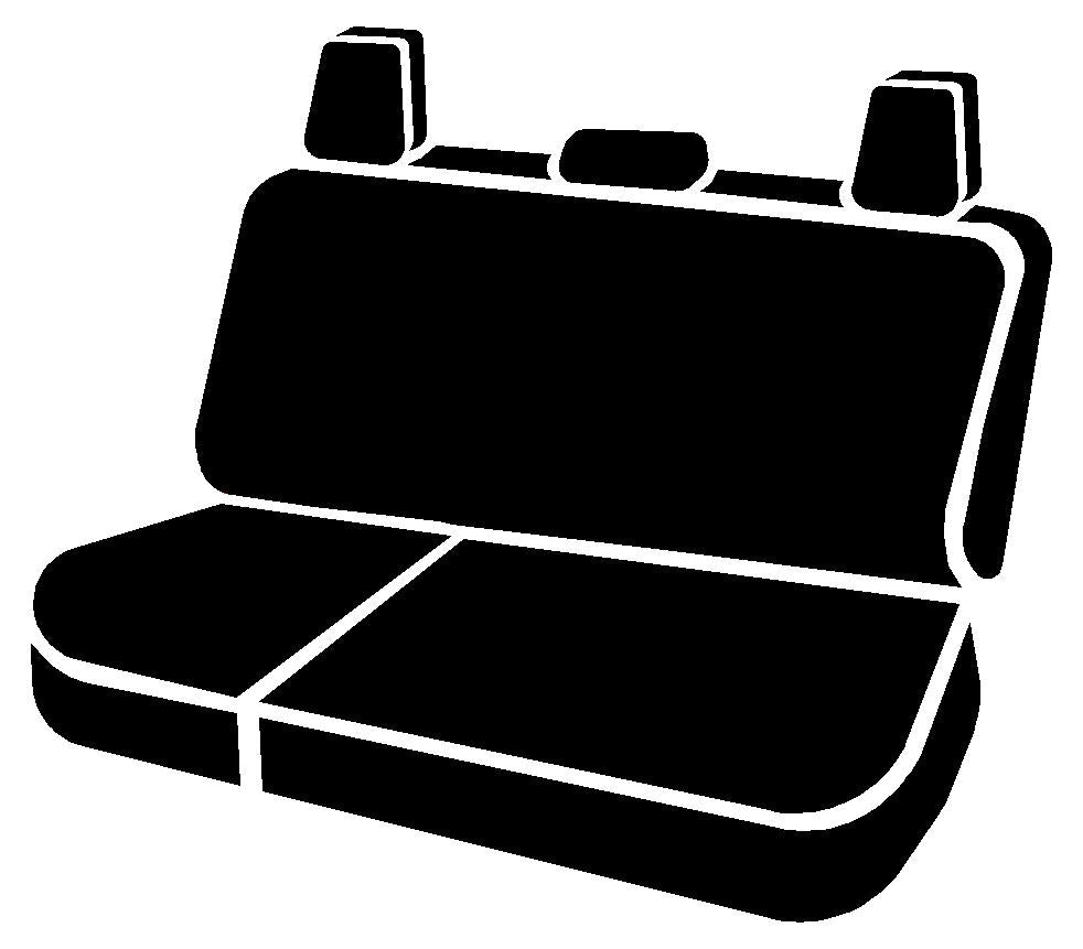 FIA Wear-Resistant Fabrics Seat Cover TRS42-68 Black - Silver Trs Rear 60 40 Sierra 1500 Dbl