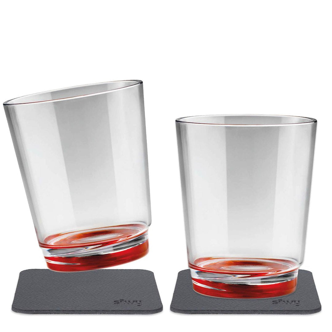 Silwy Magnet S025-0502-2 Drinking Glass - Red