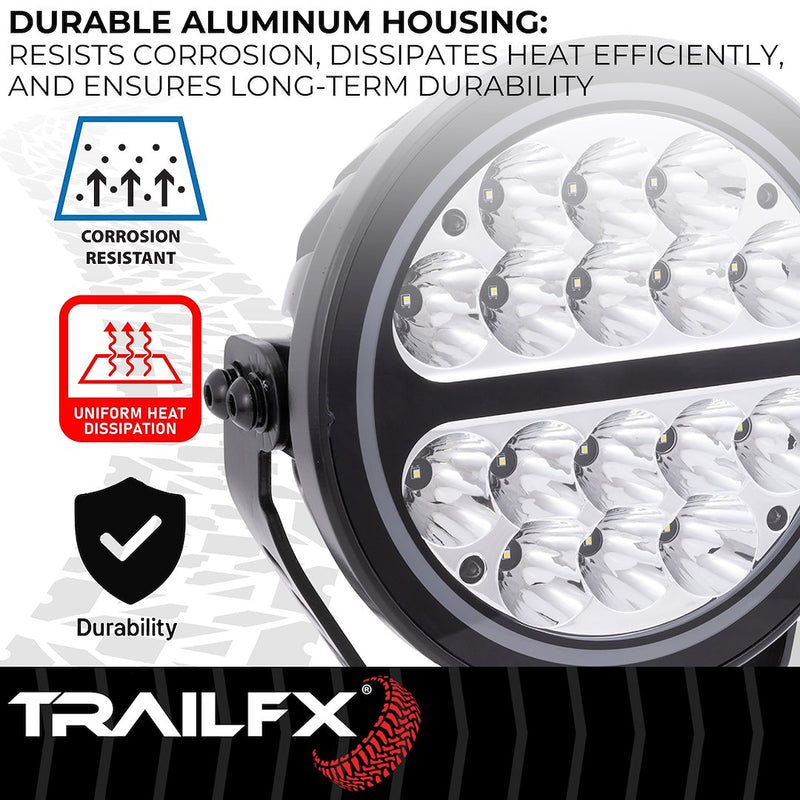 Trailfx Limited Lifetime Warranty Driving/ Fog Light 7RNDS2 - 7IN Rnd 16X5W SP PR BK Ambr CV