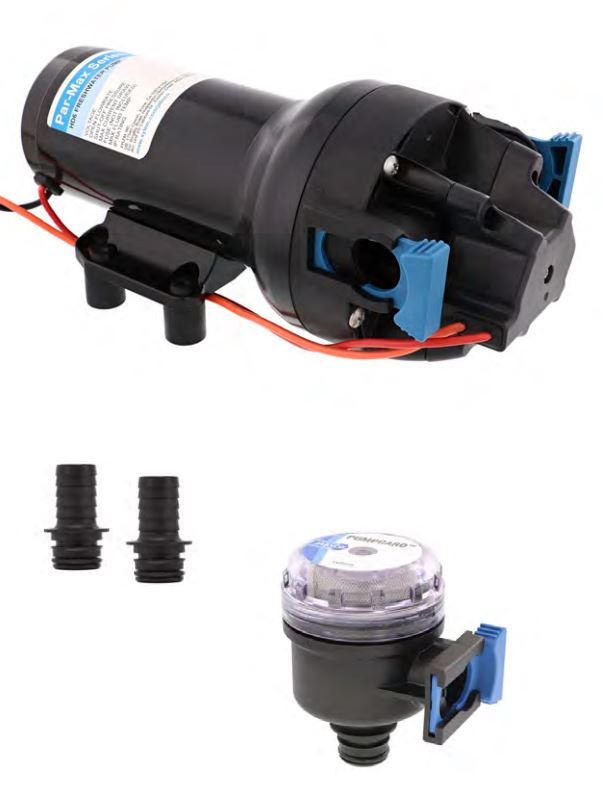 Jabsco Diaphragm Design Allows Dry Running Fresh Water Pump P601J-215S-3A - Parmax HD6 12V 6GPM 40PSI