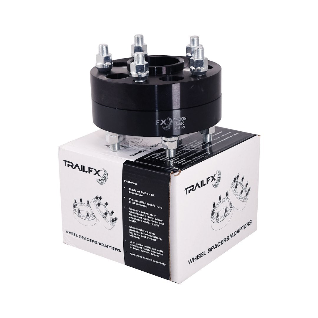 Trailfx Limited Lifetime Warranty Wheel Adapter W545006HC - Black Hub Cent Whl Adp 5X4.5-5X5 Jeep