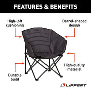 Lippert Comp Lightweight And Easy To Transport Camping Chair 2022114800 - Campfire Padded Barrel Chai