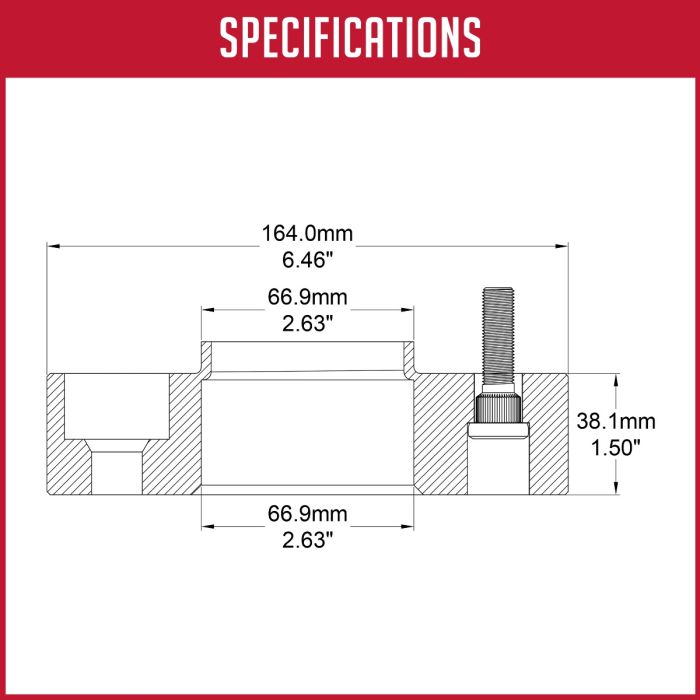 Revolution Increased Stability And Handling Wheel Adapter 6120-6120H-C - Adap-6X120 1.50 66.9 M14