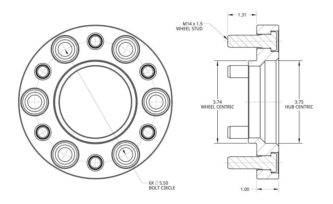 Spidertrax Made In USA Wheel Spacer WHS034 - Toyota Tundra 5-1 Thic