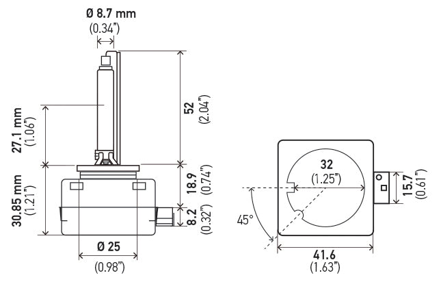 Hella Easy To Install Headlight Bulb 178560831 - D3S PK32D-5 4300 42V 35W