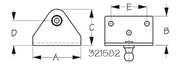 SEA DOG Made In USA Boat Hatch Lift Support Mounting Bracket 321582-1 - Stainless 90 Gas Mount