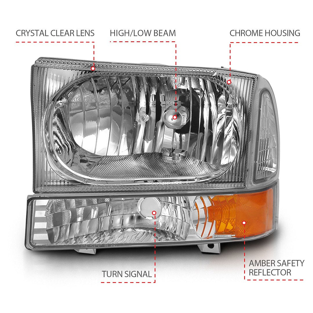 Anzo Easy To Install Headlight Assembly 111458 - Clear Crystal Set
