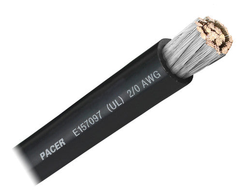 Pacer No Supplier Warranty Battery Cable WUL2/0BK-25 - UL BK TC Wire 25FT RL