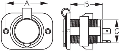 SEA DOG No Supplier Warranty Power Port Socket 426120-1 - Deluxe Screws