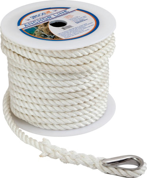 SEA DOG No Supplier Warranty Anchor Rode 301110060WH-1 - Twisted Nylon Line