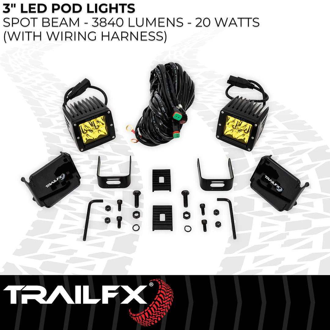Trailfx Limited Lifetime Warranty Driving/ Fog Light 2X2AMS2 - 2X2 Pod 4X5W SP Ambr PR BK Cvr