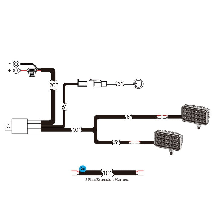ARC Lighting BB84041 Warning Light Wiring Harness