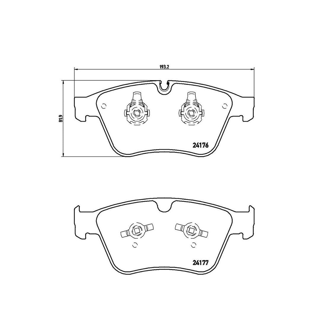 Brembo Premium Low-Met OE Equivalent Pad Brake Pad P50105 - Disc Set