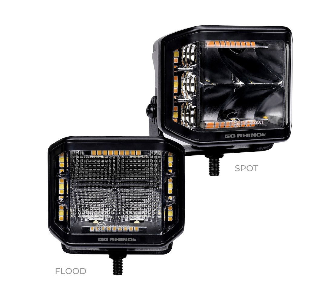 GO Rhino Stem Mount Installation Driving/ Fog Light 750700322SCS - Black Out Combo Series Lights Pai