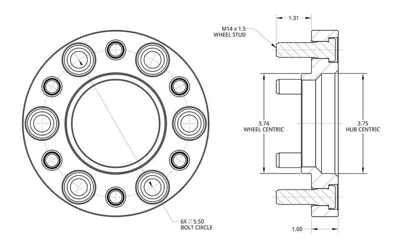 Spidertrax Limited Lifetime Warranty Wheel Spacer WHS034G - Toyota 5-1