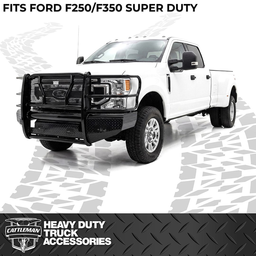 Cattleman Two Vertical Center Protection Bars Bumper 2367P - Front Replcement Sensor Holes