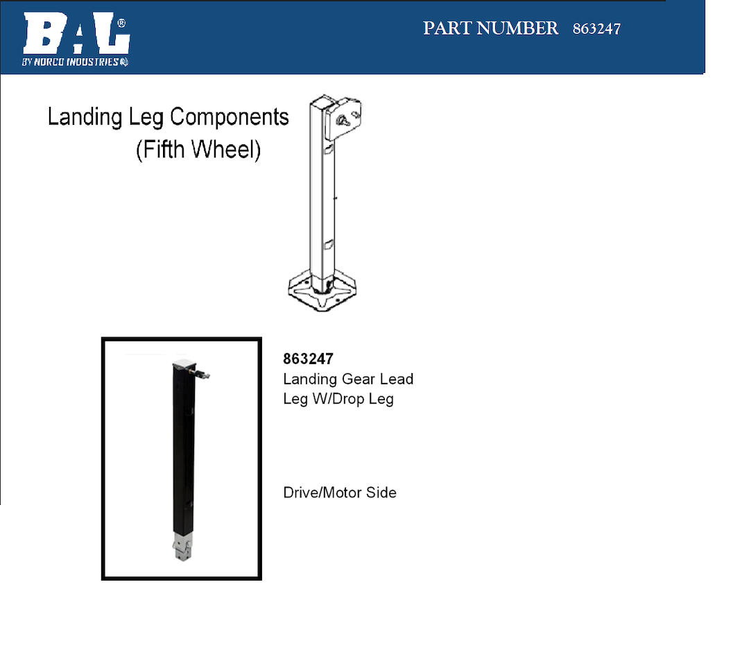 BAL Norco 863247 Features with drop leg - FW Landing Gear Lead