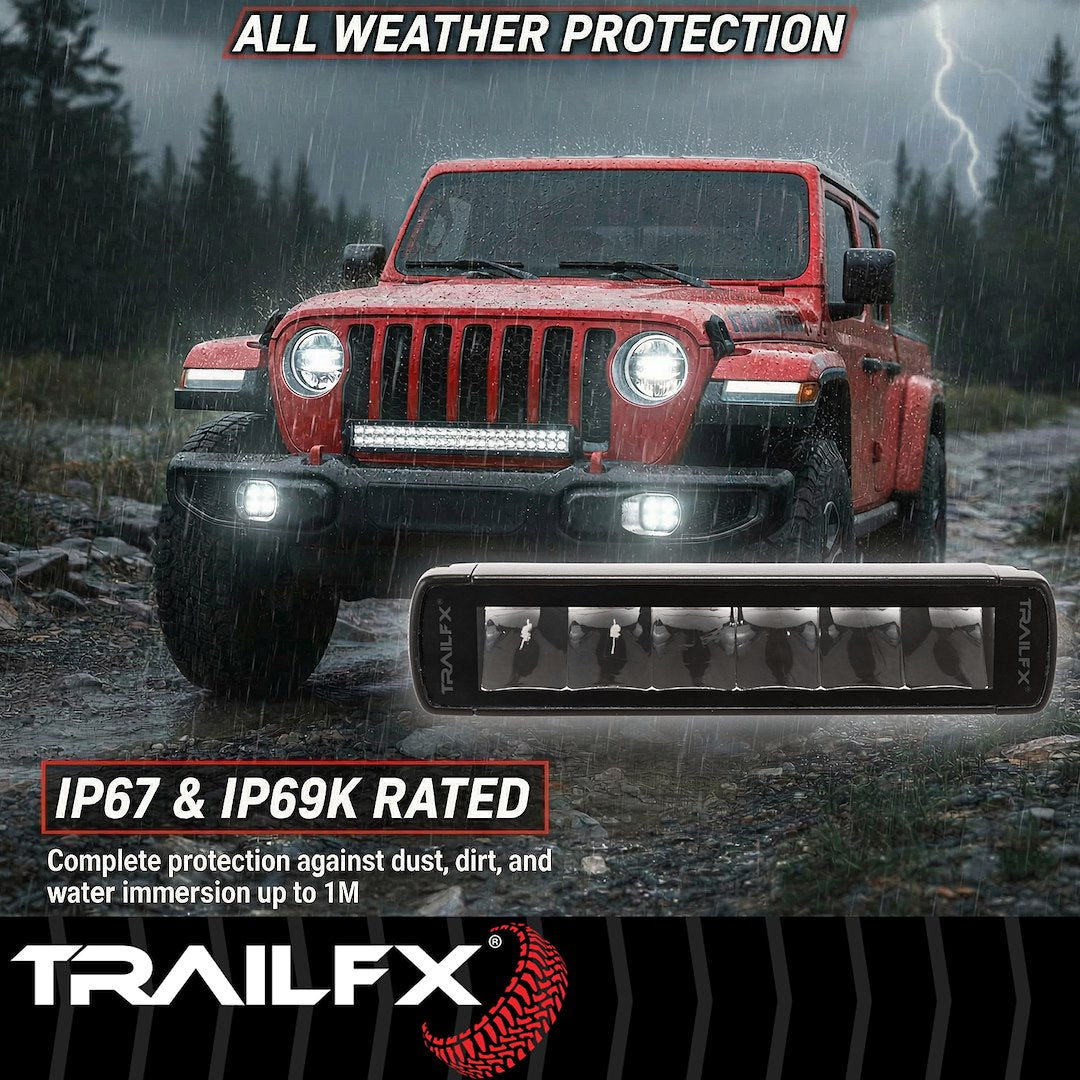 Trailfx Limited Lifetime Warranty Light Bar 6SRBKCM - 6IN SR 6X5W BK Combo BK Cvr