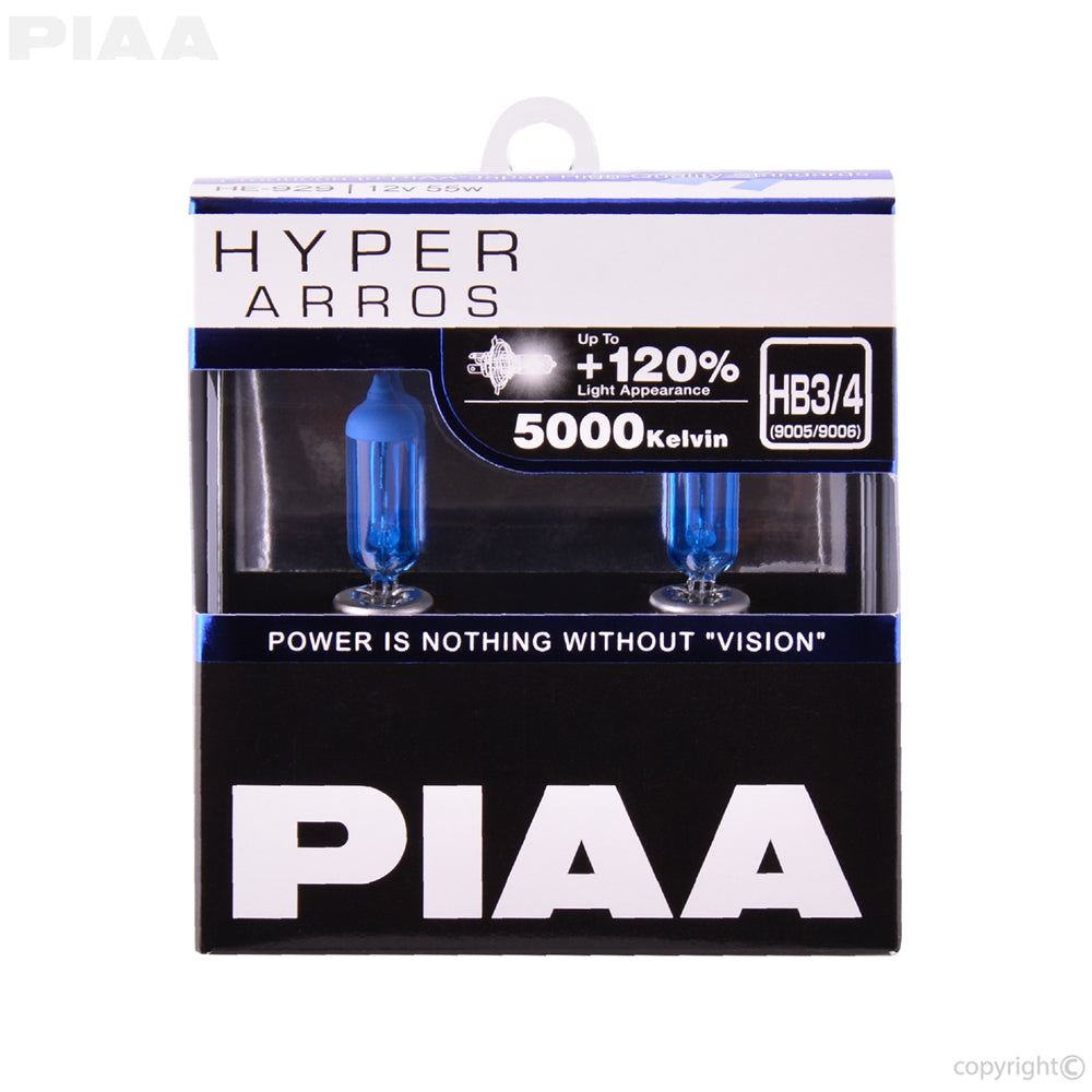 Valeo Heat Resistant Quartz Glass Headlight Bulb 25-10695 - Piaa Hyper Arros 5000K 5000K HB HIR