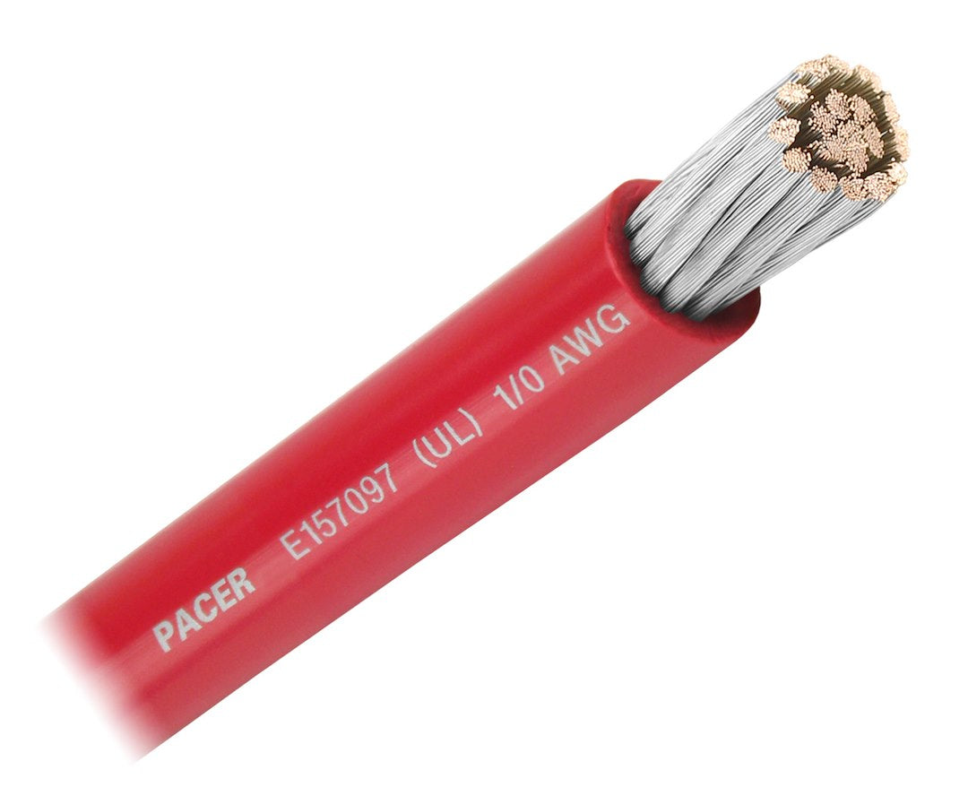 Pacer No Supplier Warranty Battery Cable WUL1/0RD-25 - UL RD TC Wire 25FT RL