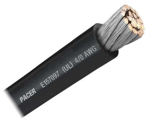 Pacer No Supplier Warranty Battery Cable WUL4/0BK-25 - UL BK TC Wire 25FT RL