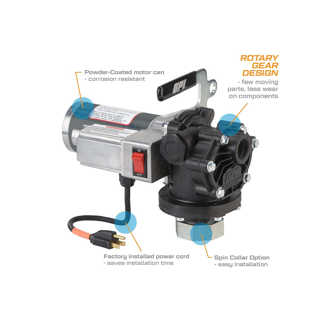GPI CSA Certified Liquid Transfer Tank Pump 118003-2 - PA-200H-2UR