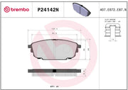 Brembo Premium Low-Met OE Equivalent Pad Brake Pad P24142N - Disc Set