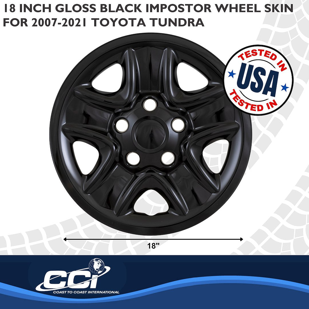 Coast2Coast Limited Lifetime Warranty Wheel Skin IMP77BLKN - WS 07-21 Tundra GL BK 18 Spoke