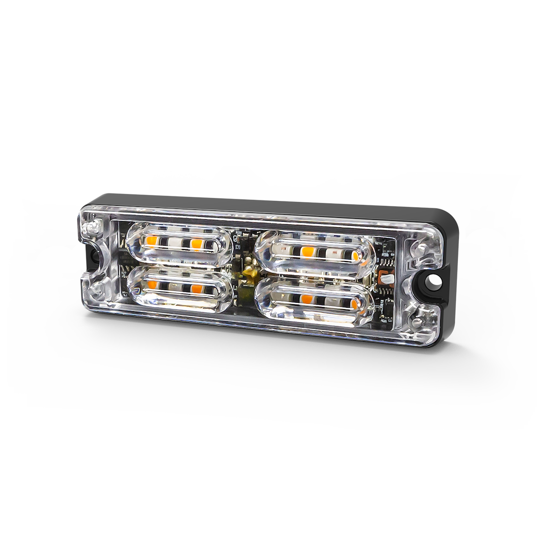 Ecco Elect UV-Stabilized Polycarbonate Lens Warning Light ED3511AW - Directional Lowprof 16LED 12-24V SC