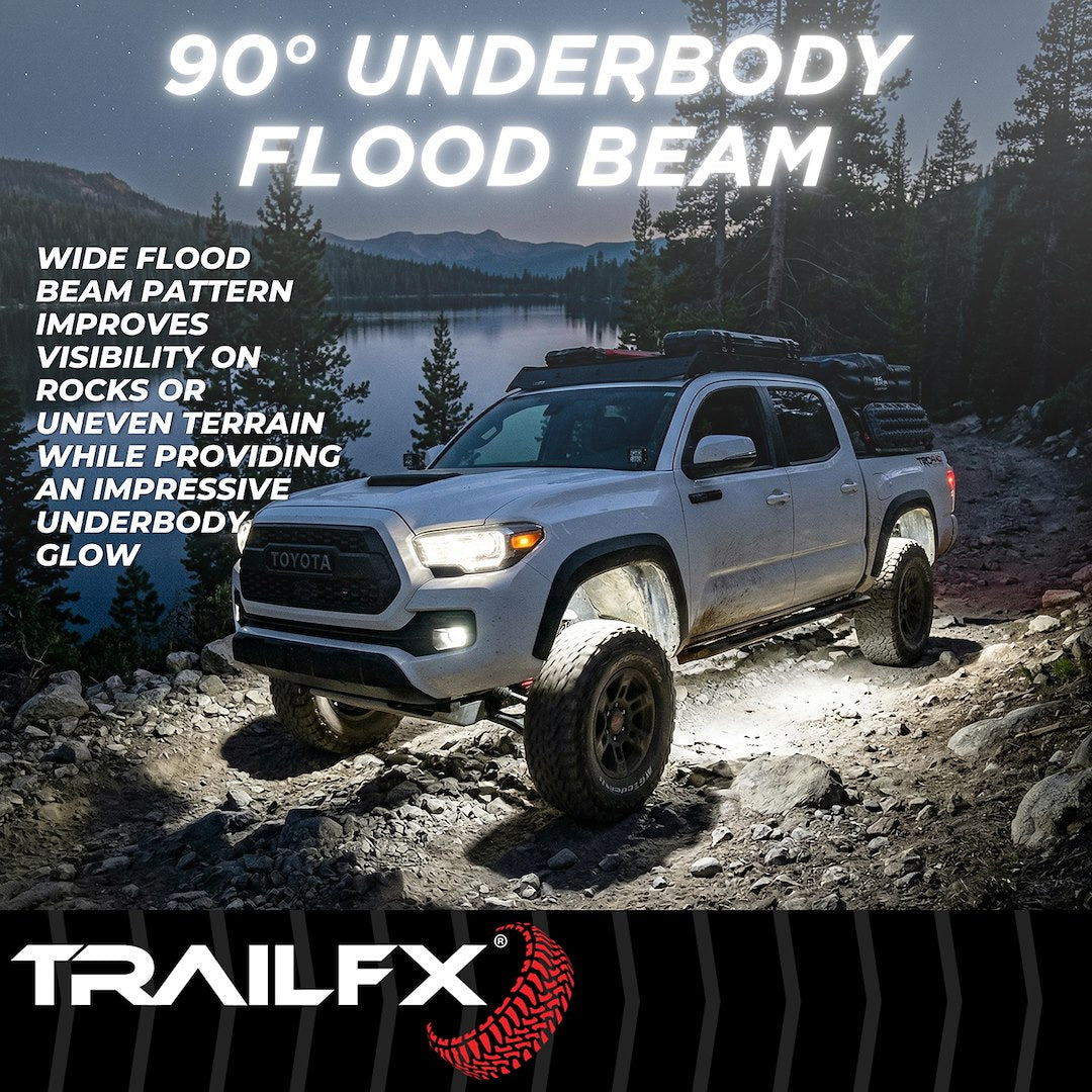 Trailfx Limited Lifetime Warranty Underbody Light Kit Rockkitf4 - White Rock Lights 3X5W Flood 4PC