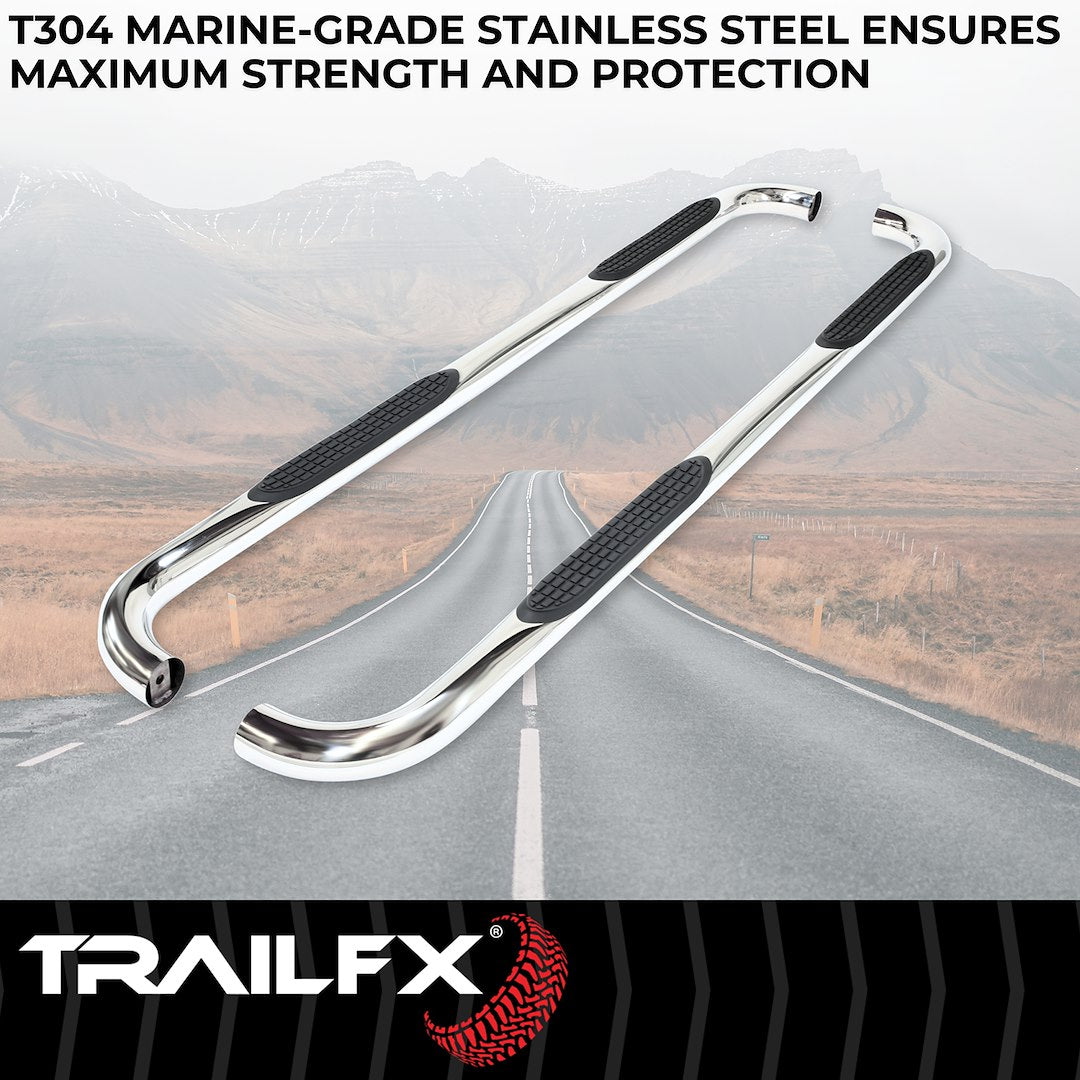 Trailfx Limited Lifetime Warranty Nerf Bar A0069S - Round 4Runner