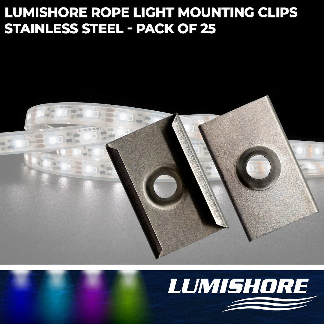Lumishore US CE Certified Rope Light Mounting Clip 60-0510 - Eclipse Strip Bracket Stain
