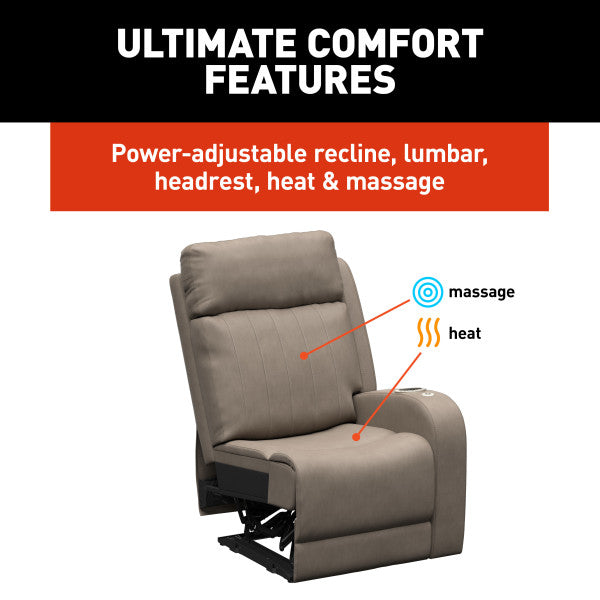 Lippert Comp Wall Hugger Design Chair 2024044197 - Seismic Driftwood LH Theater Seatin
