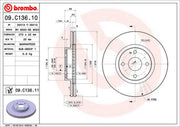 Brembo Components Not Hazardous To Health Brake Rotor 09C13611C02 - Disc