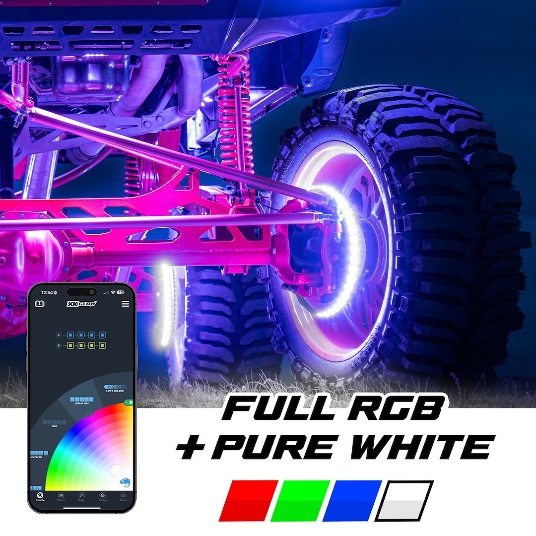 XK Glow Firmware Update Capability Wheel Light Ring MX-Wheel-Kitb - Xkmax 4X16.5IN Pro Rgbw